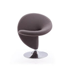 Fauteuil pivotant en mélange de laine et chrome Curl de Manhattan Comfort (lot de 2)