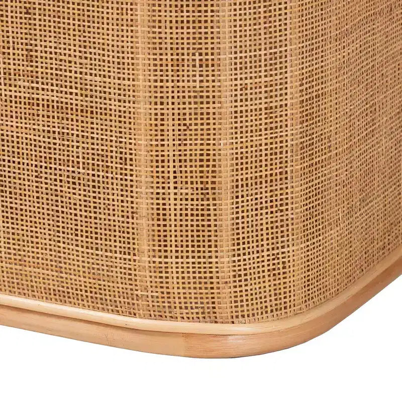 Banc de rangement bali & pari Ishana en rotin naturel Naturel/Blanc : Polyester rembourré, cadre en contreplaqué, aucun assemblage requis