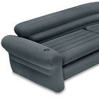 Canapé d'angle gonflable Intex en forme de L avec porte-gobelets, gris (lot de 2) - 26