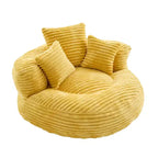Canapé poire pour adultes et enfants, grand fauteuil poire en velours côtelé avec 3 oreillers et accoudoirs pour salon et chambre à coucher