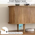 Meuble TV AMERLIFE 70 avec pieds en bois massif, console TV de style moderne du milieu du siècle avec porte à tambour
