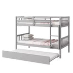 Lit superposé moderne en bois, double sur double avec lit gigogne, convertible en 2 lits