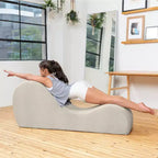 Avana Sleek Chaise Longue pour le yoga – Fabriquée aux États-Unis – Idéale pour les étirements, la relaxation, l'exercice et plus encore, 60D x 18W x 26H pouces, Gris clair