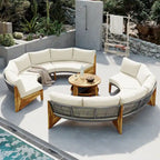 Ensemble de jardin 6 places avec coussins et 1 table basse