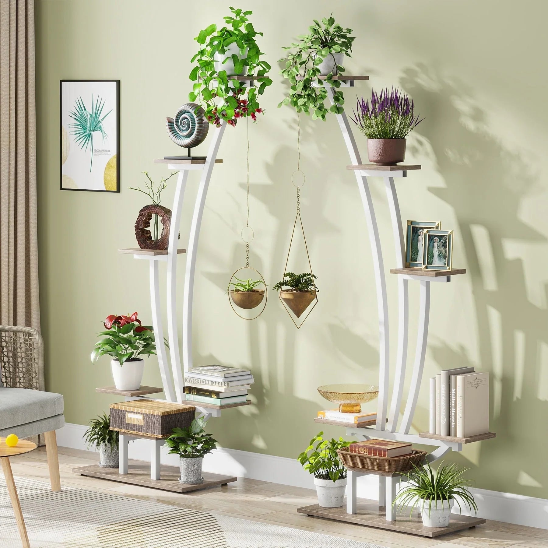 Étagère à plantes d'intérieur, porte-fleurs à 6 niveaux pour jardin - Lot de 2