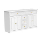 Buffet bahut 150 cm blanc laqué moderne contemporain du milieu du siècle
