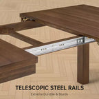 Ensemble de salle à manger moderne - Table 80" + 6 chaises rembourrées, cadre en bois massif, capacité de la table 400lbs, assemblage facile