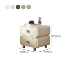 Table de chevet scandinave en similicuir avec finition en faux cuir