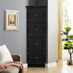 Meuble d'angle de rangement haut avec 8 portes et 4 étagères