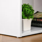 HOMCOM Bureau d'ordinateur moderne 47" pour la maison et le bureau, combo bibliothèque, table d'écriture, poste de travail avec 3 tiroirs et étagère de rangement - Blanc