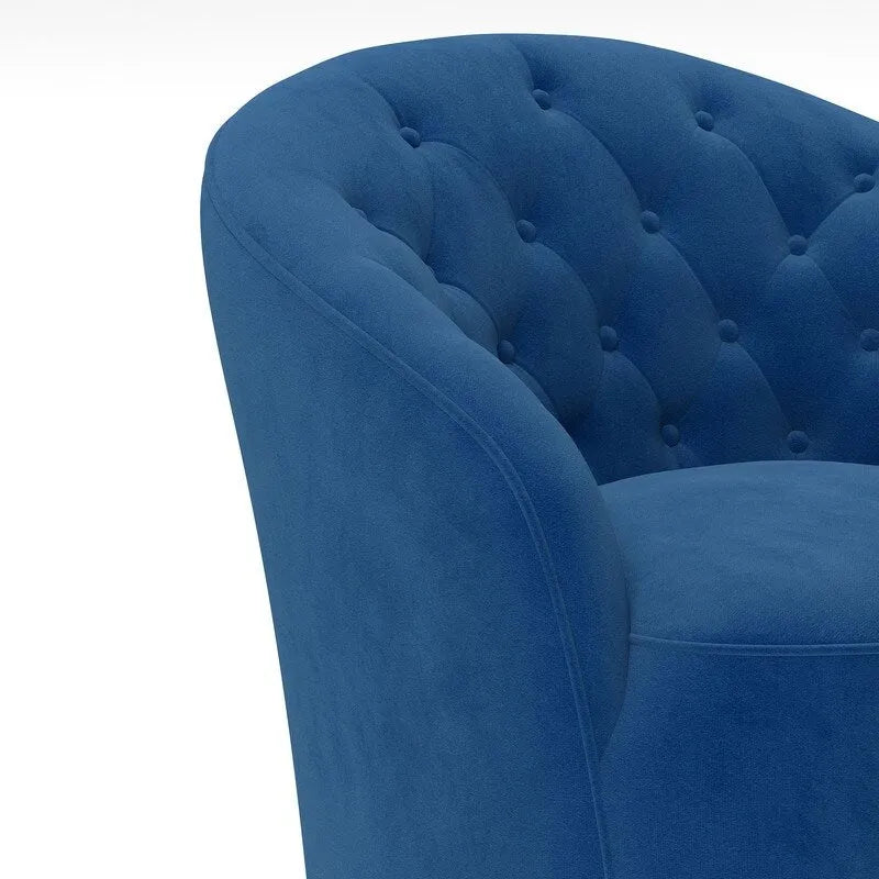Fauteuils pivotants à 360 degrés en velours capitonné moderne SEYNAR avec dossier touffeté (lot de 2)