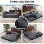 Canapé-lit convertible 5-en-1 80,7 po – Velours côtelé, 544 kg, aucun assemblage