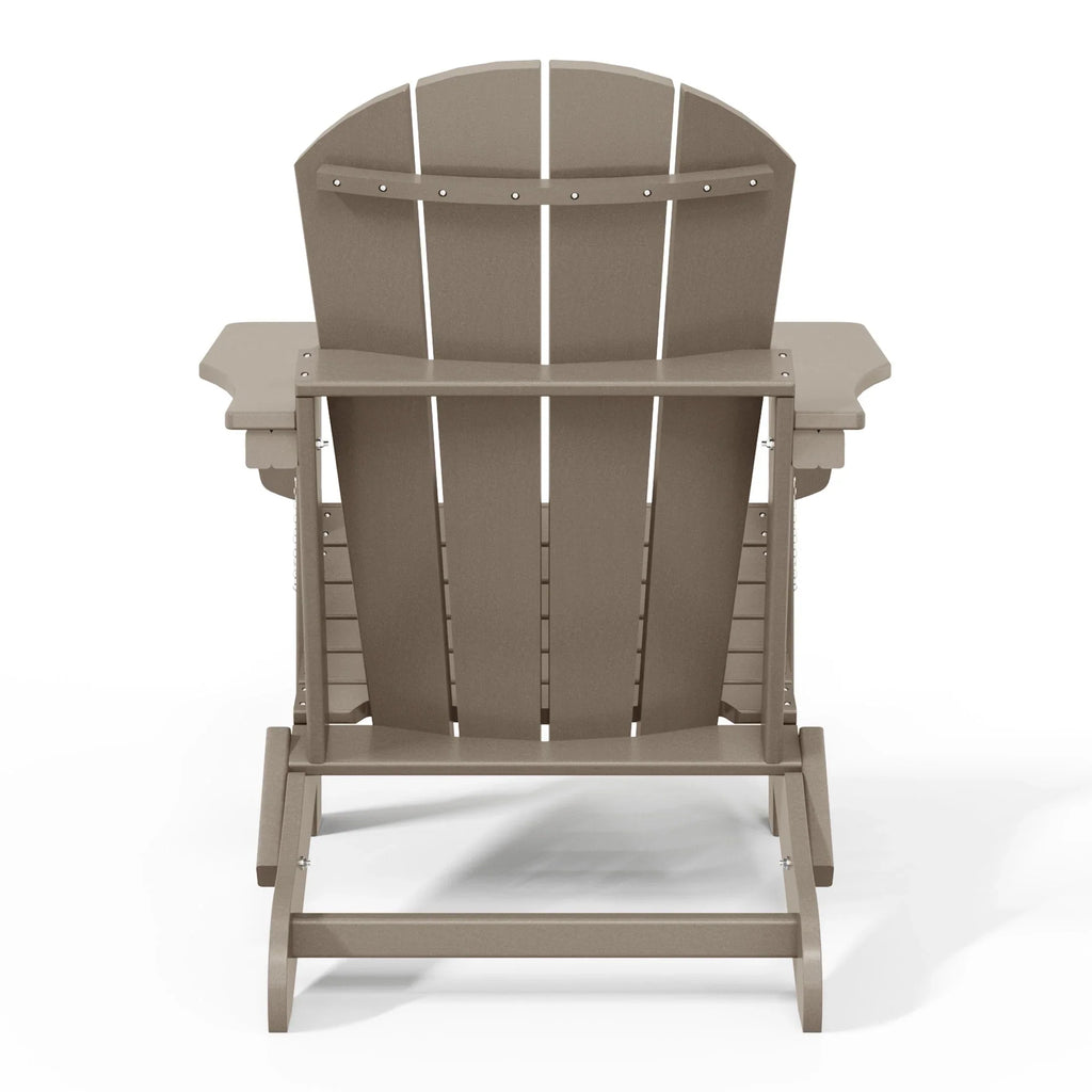 Chaise Adirondack pliante d'extérieur tout temps Polytrends Laguna résistante à la décoloration pour patio