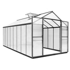 Serre de jardin aluminium VEIKOUS avec évent de toit réglable et porte verrouillable Grise