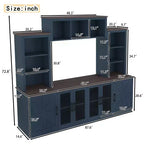 Meuble TV Moderne pour Téléviseur de 55 Pouces avec Station de Chargement, Console Multimédia avec Grands Placards de Rangement, Meuble TV pour Salon-Panipeachy