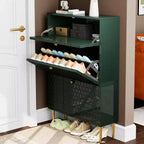 CLIHOME Meuble à chaussures d'entrée 24 paires, avec tiroirs basculants, étagère de rangement