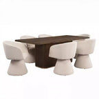Ensemble de salle à manger 7 pièces Yodsak moderne en bois et métal avec chaises pivotantes à 180° Christopher Knight Home