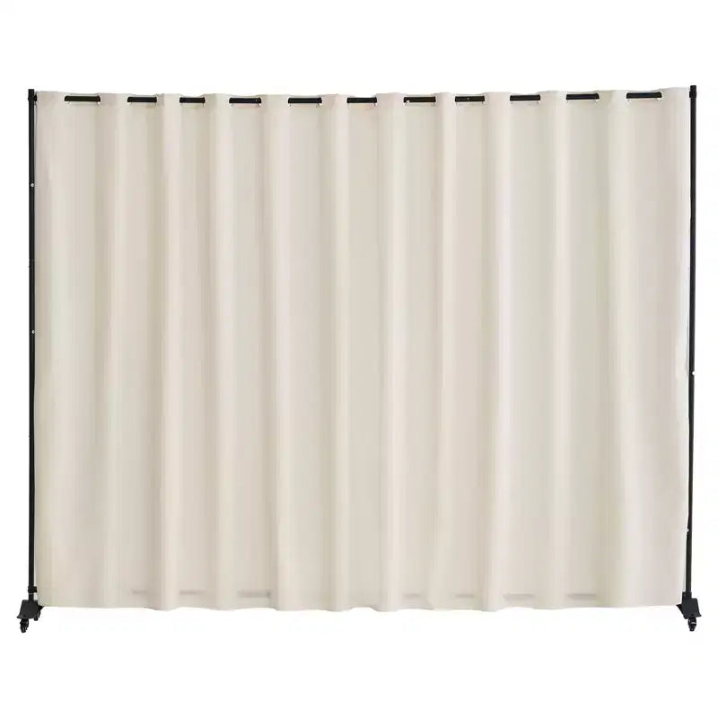 Séparateur de pièce VEVOR, séparateur de pièce portable avec roulettes, support de rideau, écran de confidentialité autoportant pour bureau, beige