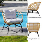 Ensemble de patio extérieur 5 pièces en osier GRANDPATIO avec causeuse