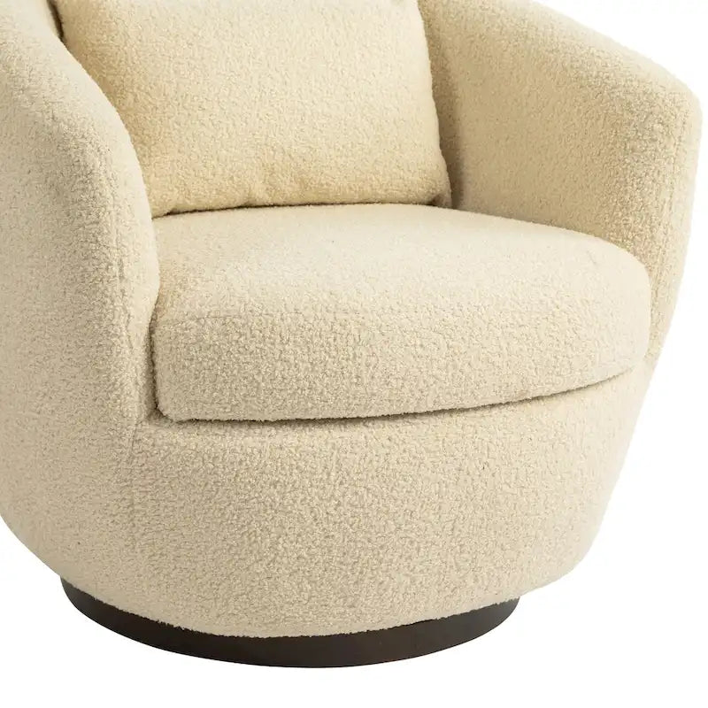 Fauteuil club pivotant rembourré avec rangement, chaise d'appoint moderne pour salon, chambre, bureau ou coin lecture