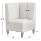 Ensemble de banquette rembourrée 3 pièces Lifestorey Kerrington à dossier capitonné