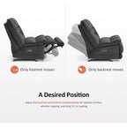 MCombo Fauteuil inclinable électrique sans accoudoirs surdimensionné à double moteur, inclinable Zeroarms parfait pour le salon en tissu PR607