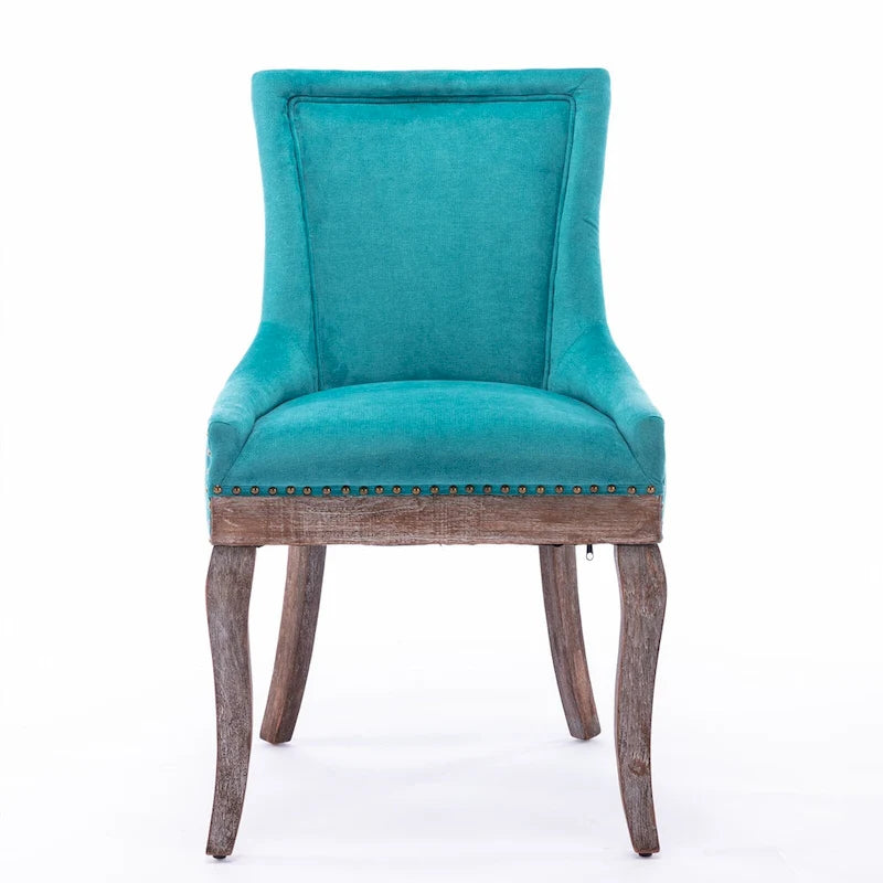 Chaise de salle à manger Ultra Side avec tissu épaissi et clous décoratifs en bronze