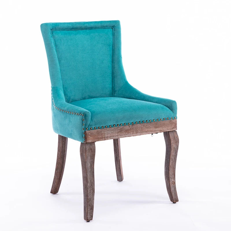 Chaise de salle à manger Ultra Side avec tissu épaissi et clous décoratifs en bronze