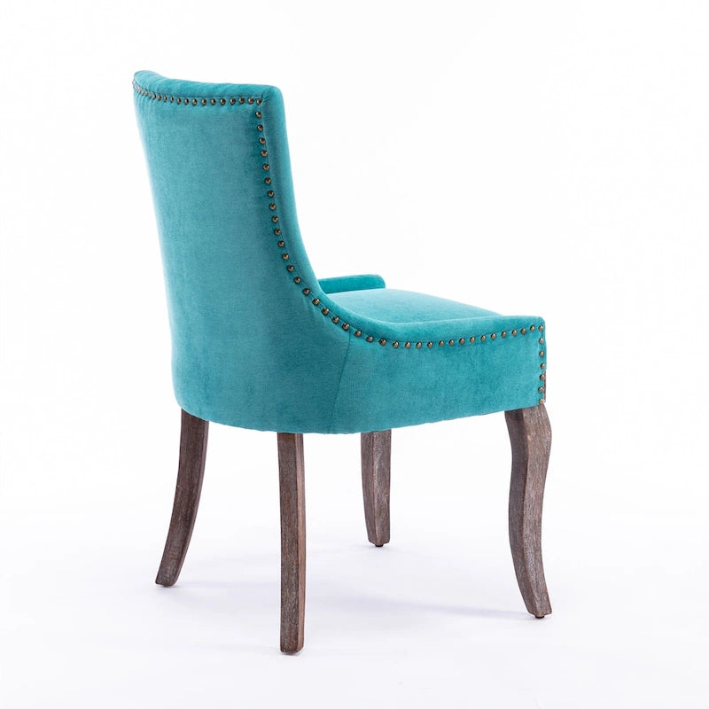 Chaise de salle à manger Ultra Side avec tissu épaissi et clous décoratifs en bronze