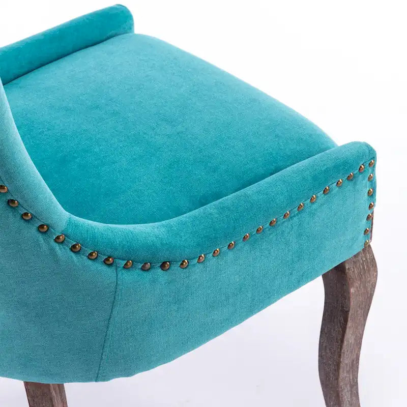 Chaise de salle à manger Ultra Side avec tissu épaissi et clous décoratifs en bronze