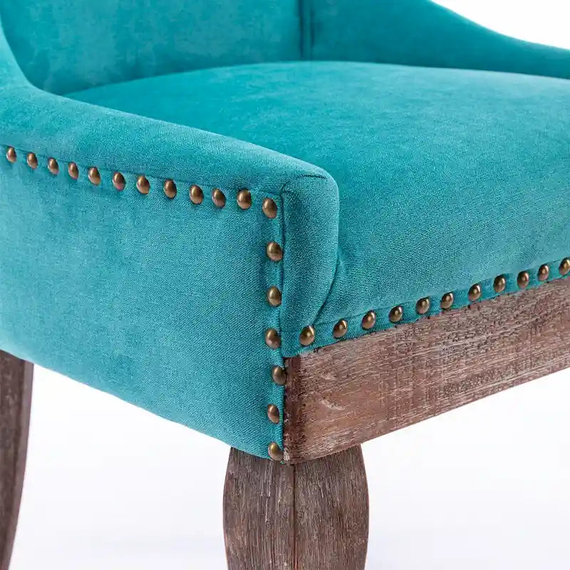 Chaise de salle à manger Ultra Side avec tissu épaissi et clous décoratifs en bronze