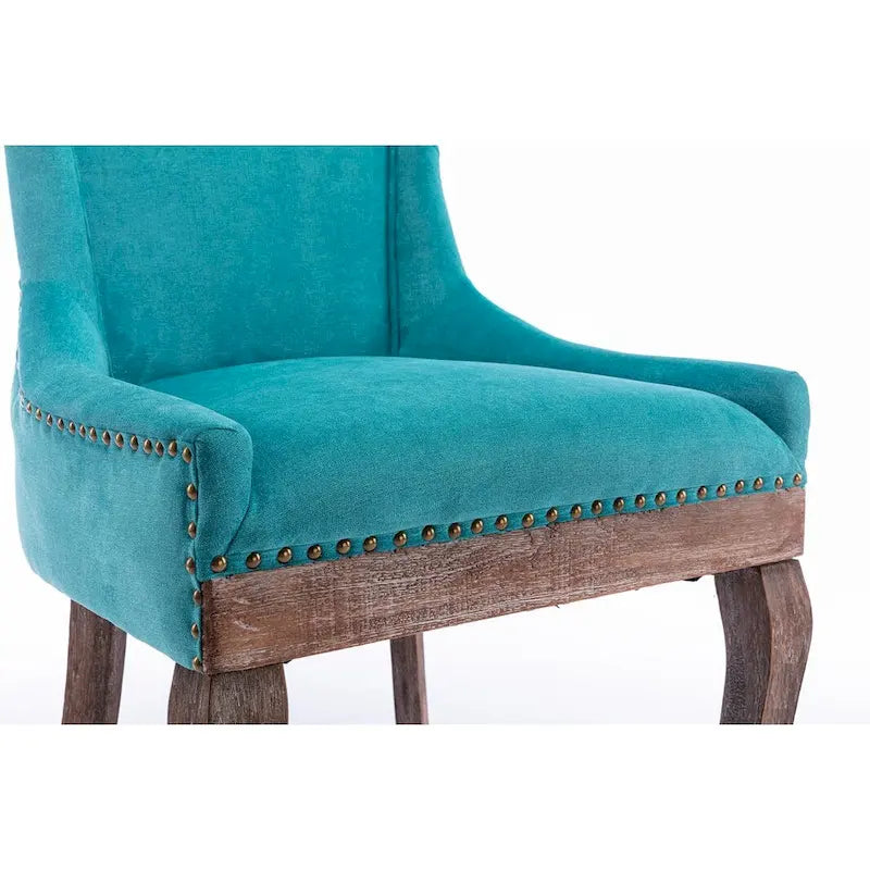 Chaise de salle à manger Ultra Side avec tissu épaissi et clous décoratifs en bronze