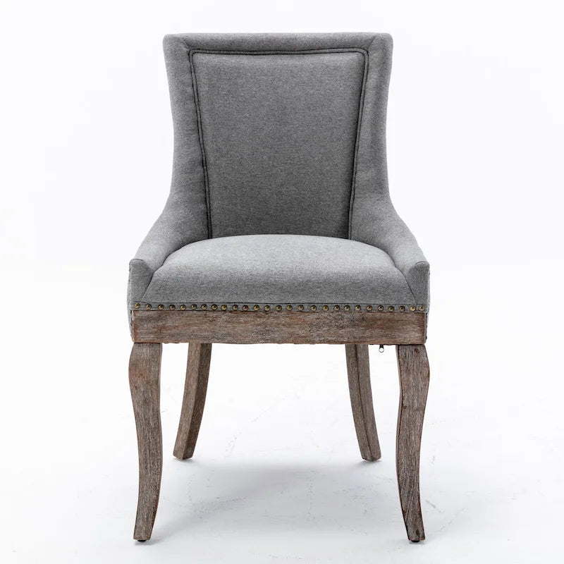 Chaise de salle à manger Ultra Side avec tissu épaissi et clous décoratifs en bronze