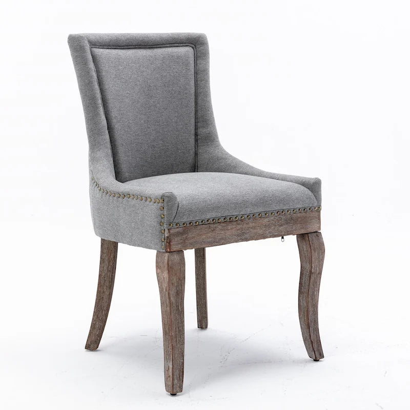 Chaise de salle à manger Ultra Side avec tissu épaissi et clous décoratifs en bronze