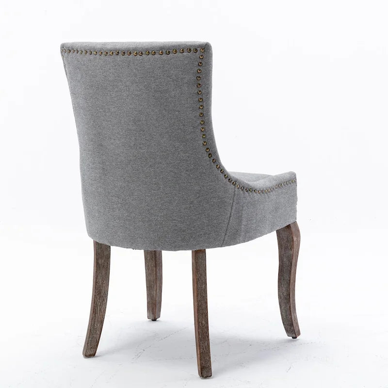 Chaise de salle à manger Ultra Side avec tissu épaissi et clous décoratifs en bronze