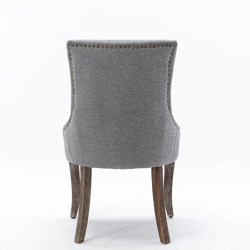 Chaise de salle à manger Ultra Side avec tissu épaissi et clous décoratifs en bronze