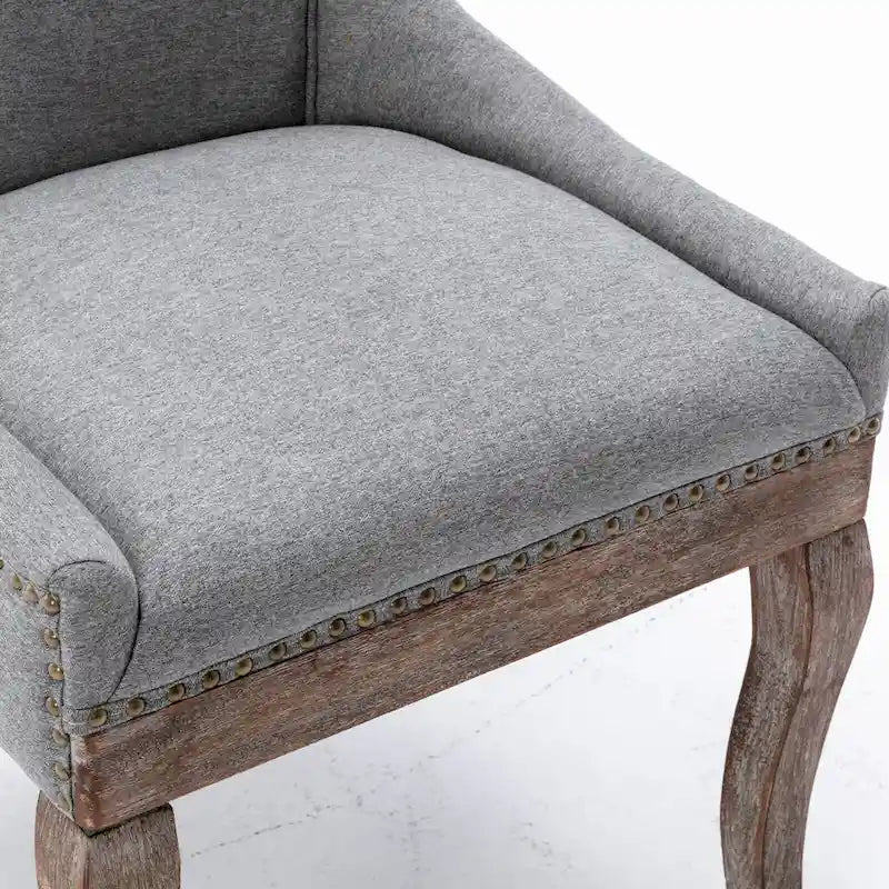 Chaise de salle à manger Ultra Side avec tissu épaissi et clous décoratifs en bronze