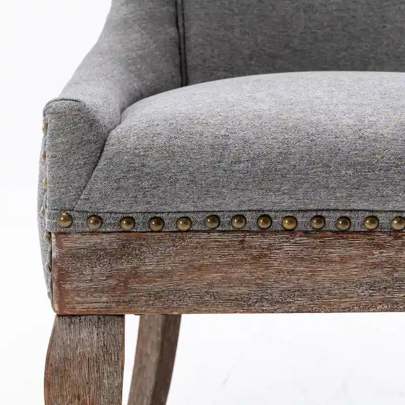 Chaise de salle à manger Ultra Side avec tissu épaissi et clous décoratifs en bronze