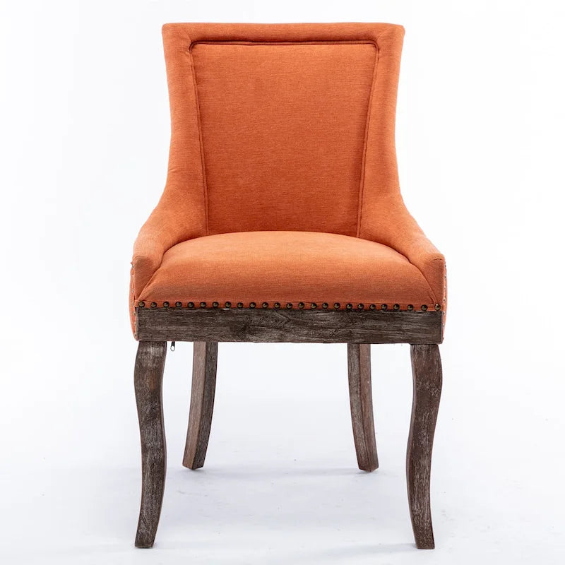 Chaise de salle à manger Ultra Side avec tissu épaissi et clous décoratifs en bronze