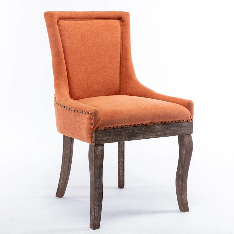 Chaise de salle à manger Ultra Side avec tissu épaissi et clous décoratifs en bronze