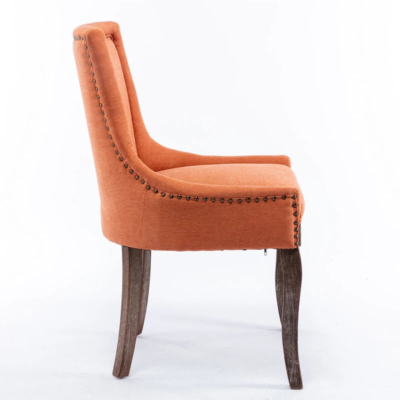 Chaise de salle à manger Ultra Side avec tissu épaissi et clous décoratifs en bronze