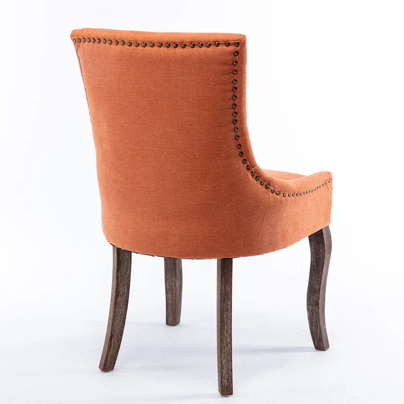 Chaise de salle à manger Ultra Side avec tissu épaissi et clous décoratifs en bronze