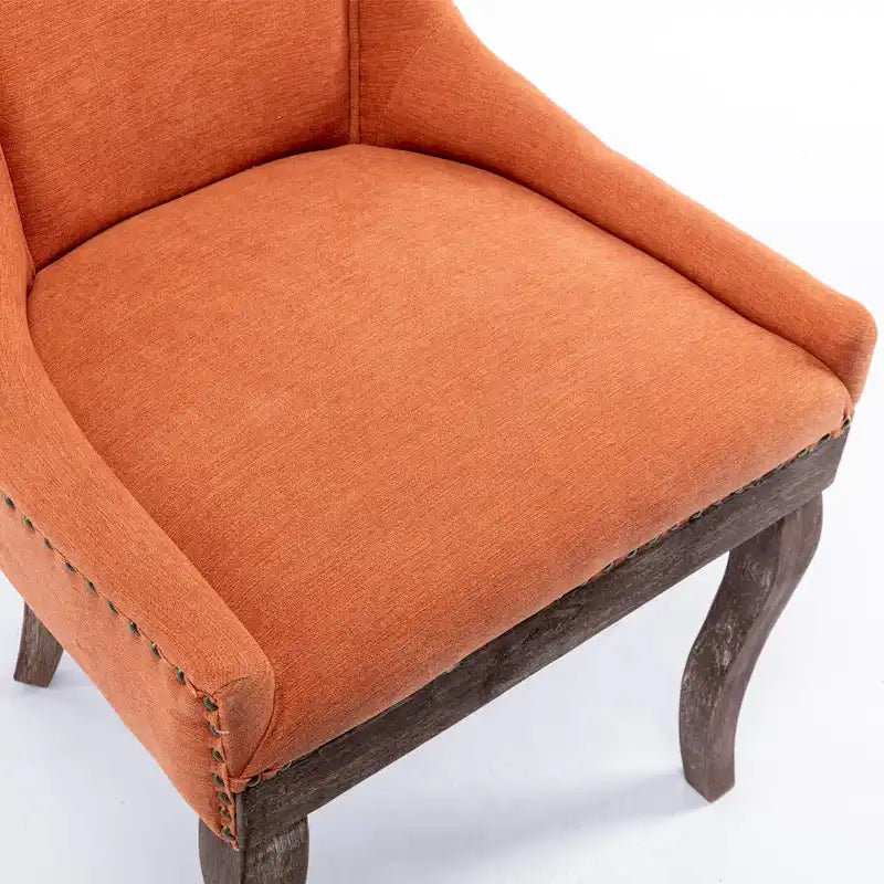 Chaise de salle à manger Ultra Side avec tissu épaissi et clous décoratifs en bronze