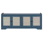 Banc de rangement rustique en bois Whisen, banc à chaussures d'entrée avec coussin amovible, étagères réglables