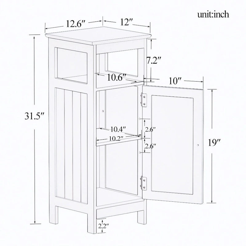 Armoire de salle de bain à porte simple