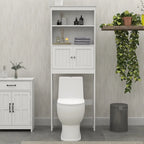 Étagère de salle de bain au-dessus des toilettes avec 2 portes - 23 x 63 x 177 cm