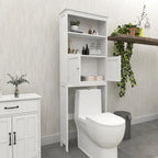 Étagère de salle de bain au-dessus des toilettes avec 2 portes - 23 x 63 x 177 cm