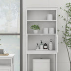 Étagère de salle de bain au-dessus des toilettes avec 2 portes - 23 x 63 x 177 cm