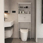 Étagère de salle de bain au-dessus des toilettes avec 2 portes - 23 x 63 x 177 cm