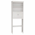 Étagère de salle de bain au-dessus des toilettes avec 2 portes - 23 x 63 x 177 cm